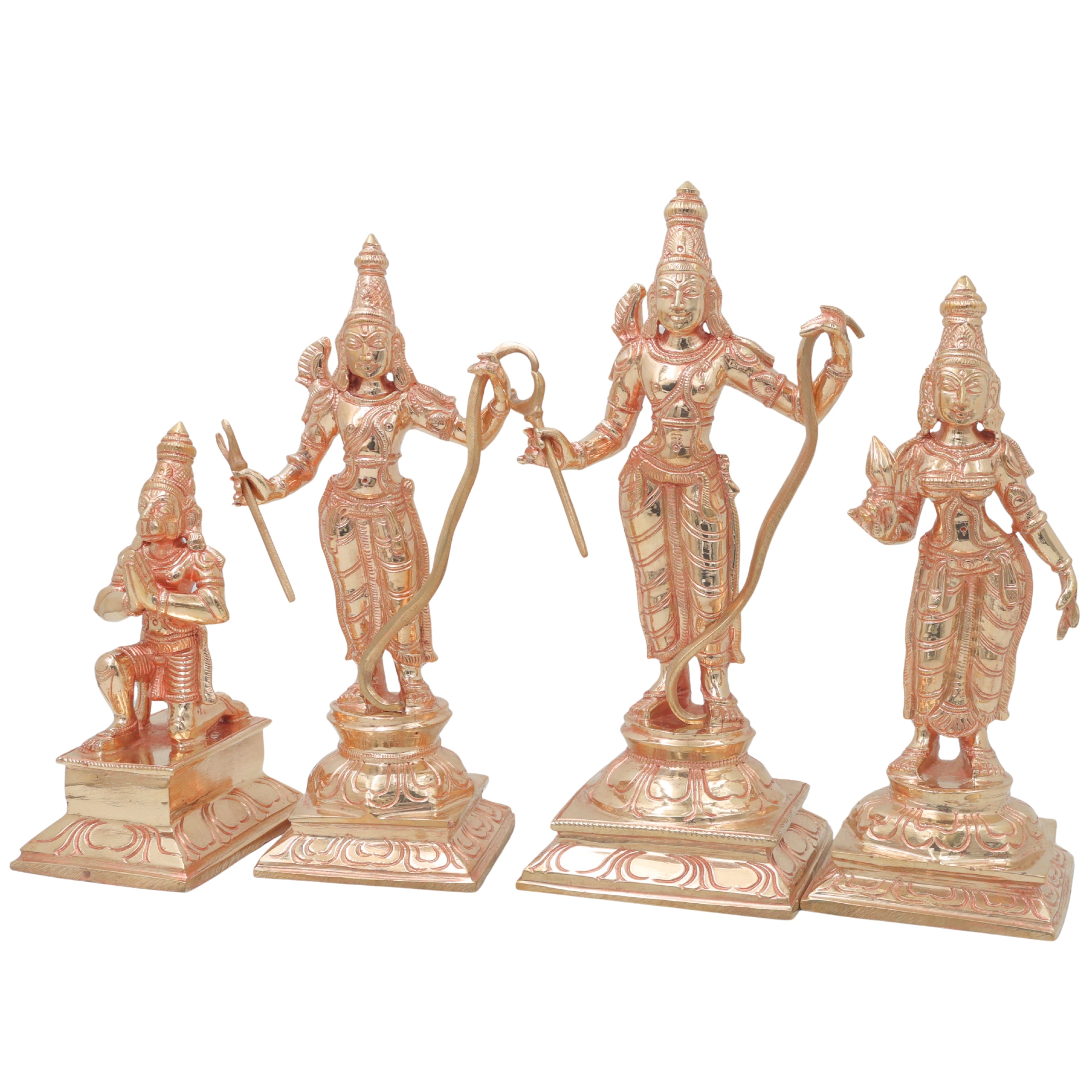 Bronze Ram Darbar Idol with Sita Lakshman Hanuman, Handcrafted Traditional Pooja Home Decor Gift Statue, Gold, 9.5 Inch, 1 Piece