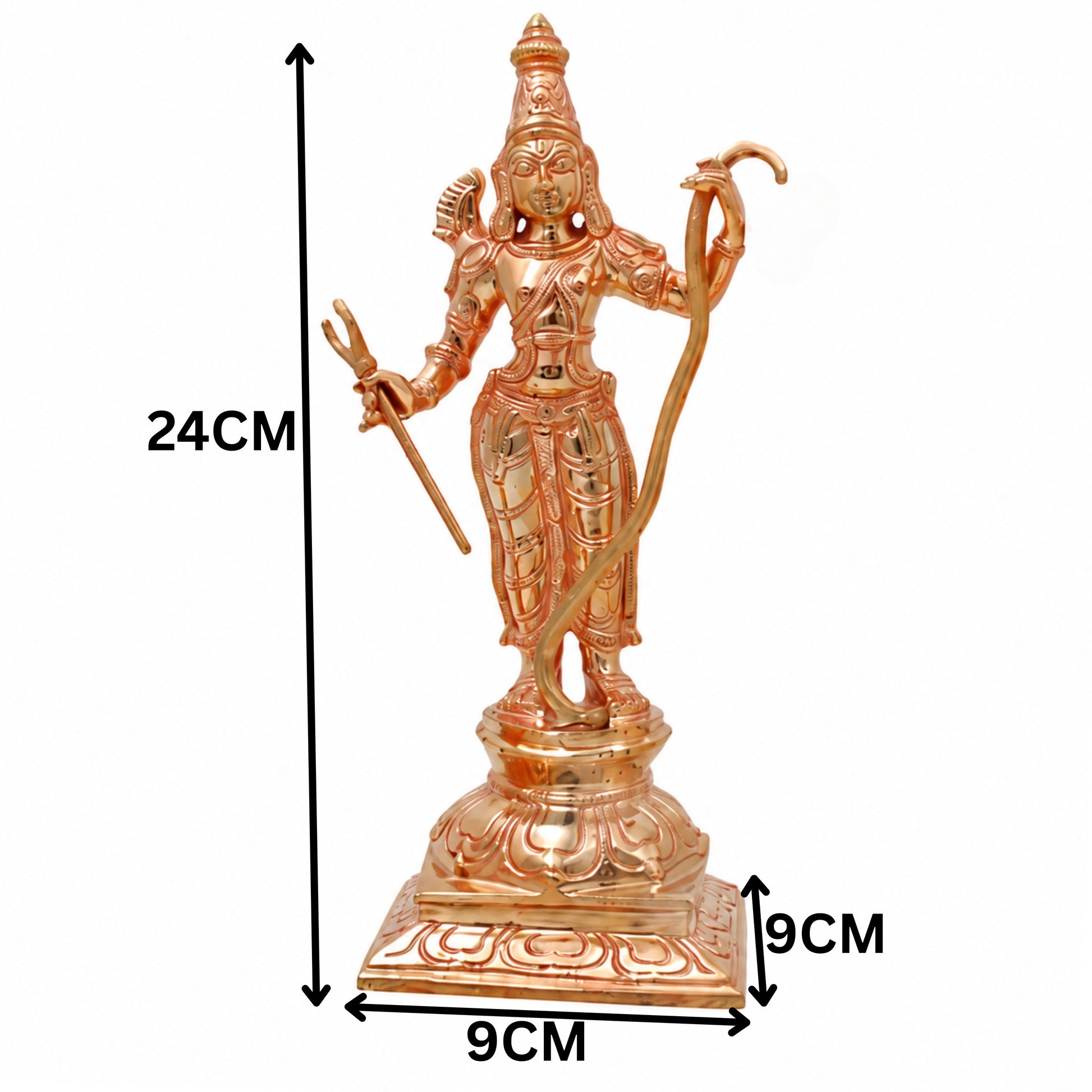 Bronze Ram Darbar Idol with Sita Lakshman Hanuman, Handcrafted Traditional Pooja Home Decor Gift Statue, Gold, 9.5 Inch, 1 Piece