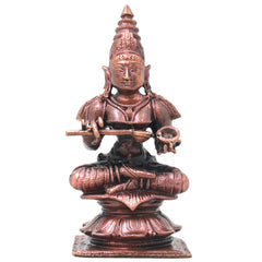 Copper Annapurna Devi Idol Handmade Traditional Murti for Pooja Home Temple Decor Housewarming Gift, Brown, 3.5 Inch, 1 Piece