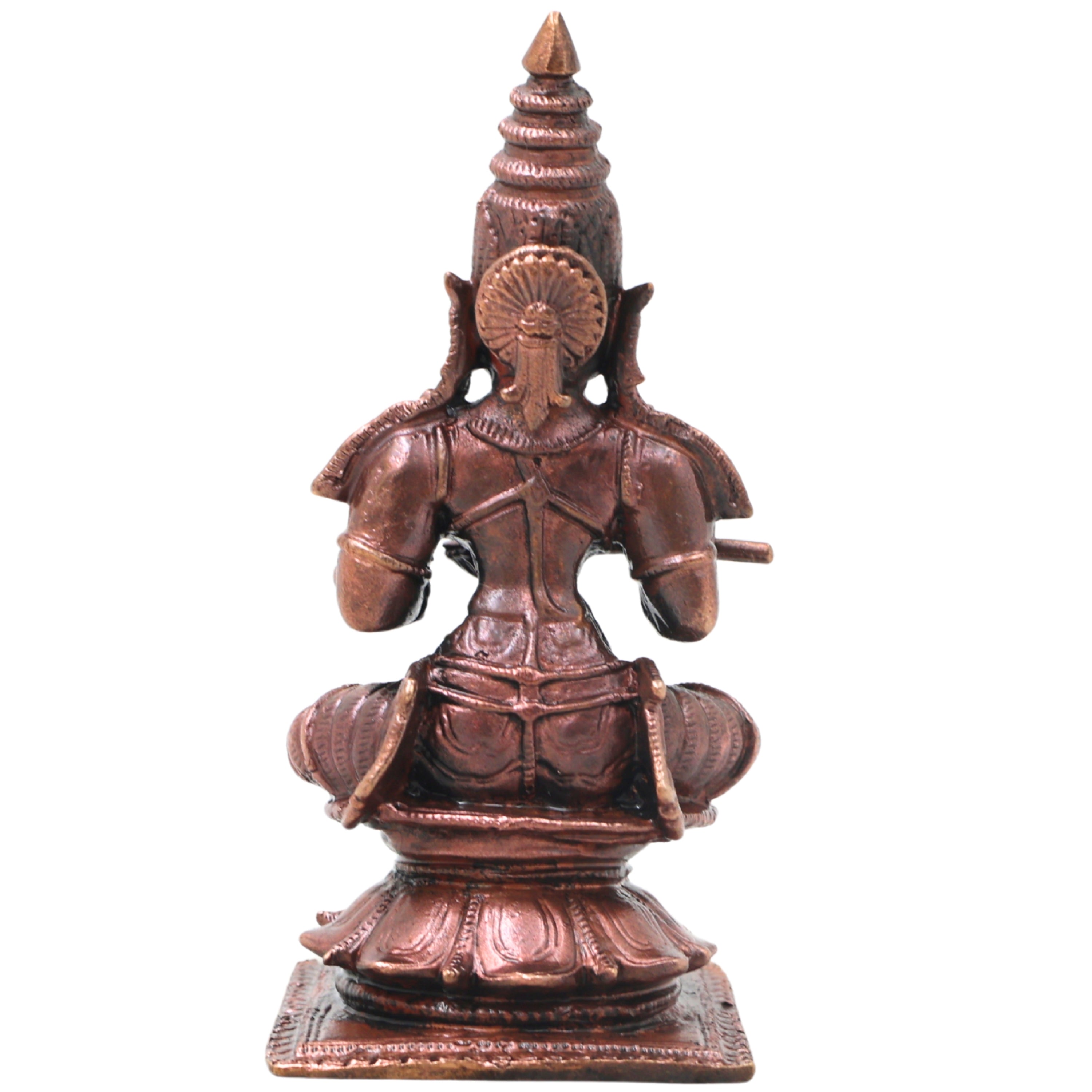 Copper Annapurna Devi Idol Handmade Traditional Murti for Pooja Home Temple Decor Housewarming Gift, Brown, 3.5 Inch, 1 Piece