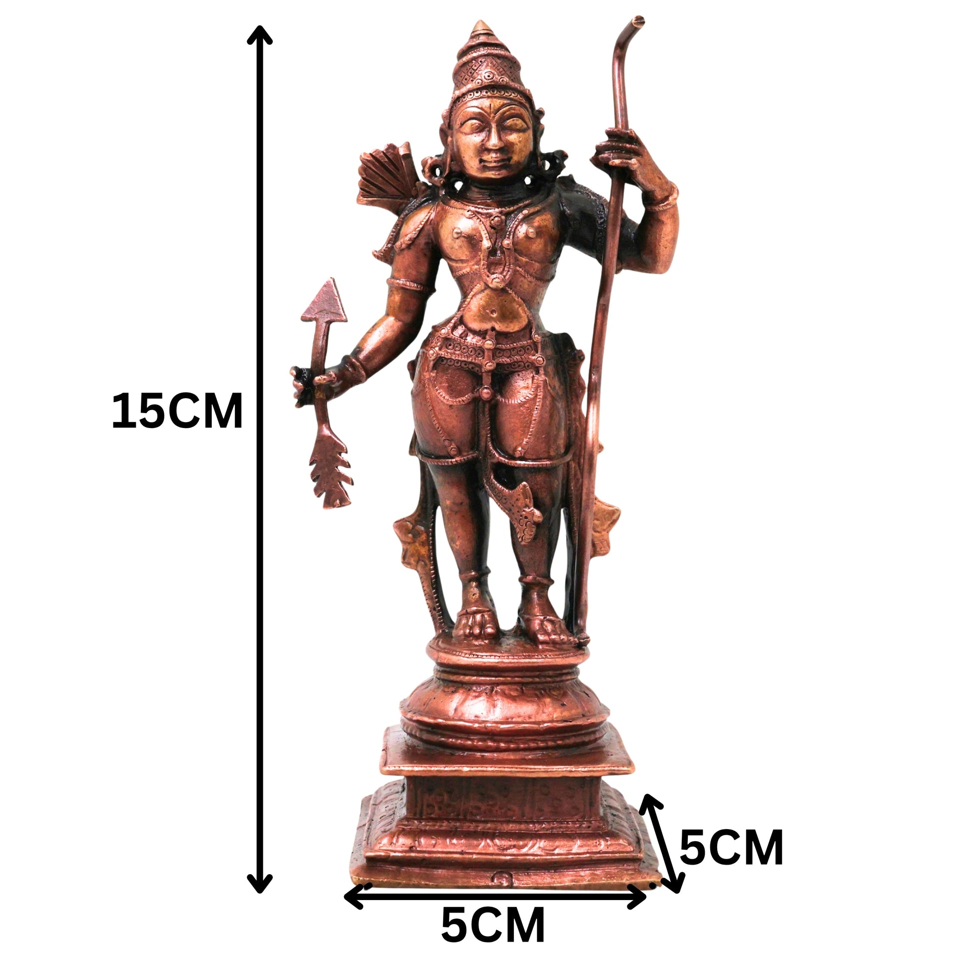 Copper Ramdarbar Idol with Sita Ram Lakshman Hanuman for Pooja, Handcrafted Vastu & Home Decor, Brown, 6 Inch, 1 Piece