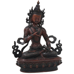 Brass Vajrasattva Idol for Pooja, Handcrafted Tibetan Buddhist Statue for Home Decor & Spiritual Gifting, Brown, 9 Inch, 1 Piece