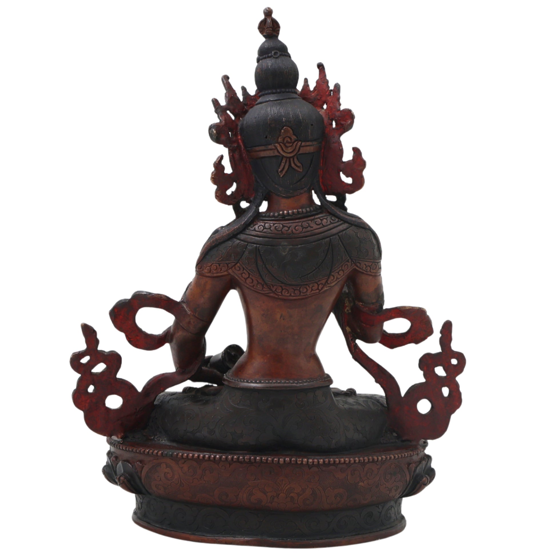 Brass Vajrasattva Idol for Pooja, Handcrafted Tibetan Buddhist Statue for Home Decor & Spiritual Gifting, Brown, 9 Inch, 1 Piece