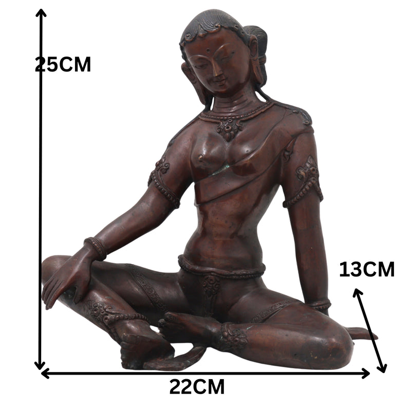 Brass Uma Devi Idol for Pooja, Vastu &amp; Spiritual Home Decor, Brown, 10 Inch, 1 Piece