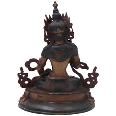 Brass Vajrasattva Idol Handmade Tibetan Buddhist Murti for Pooja Home Decor Spiritual Gifting Statue, Brown, 9.5 Inch, 1 Piece