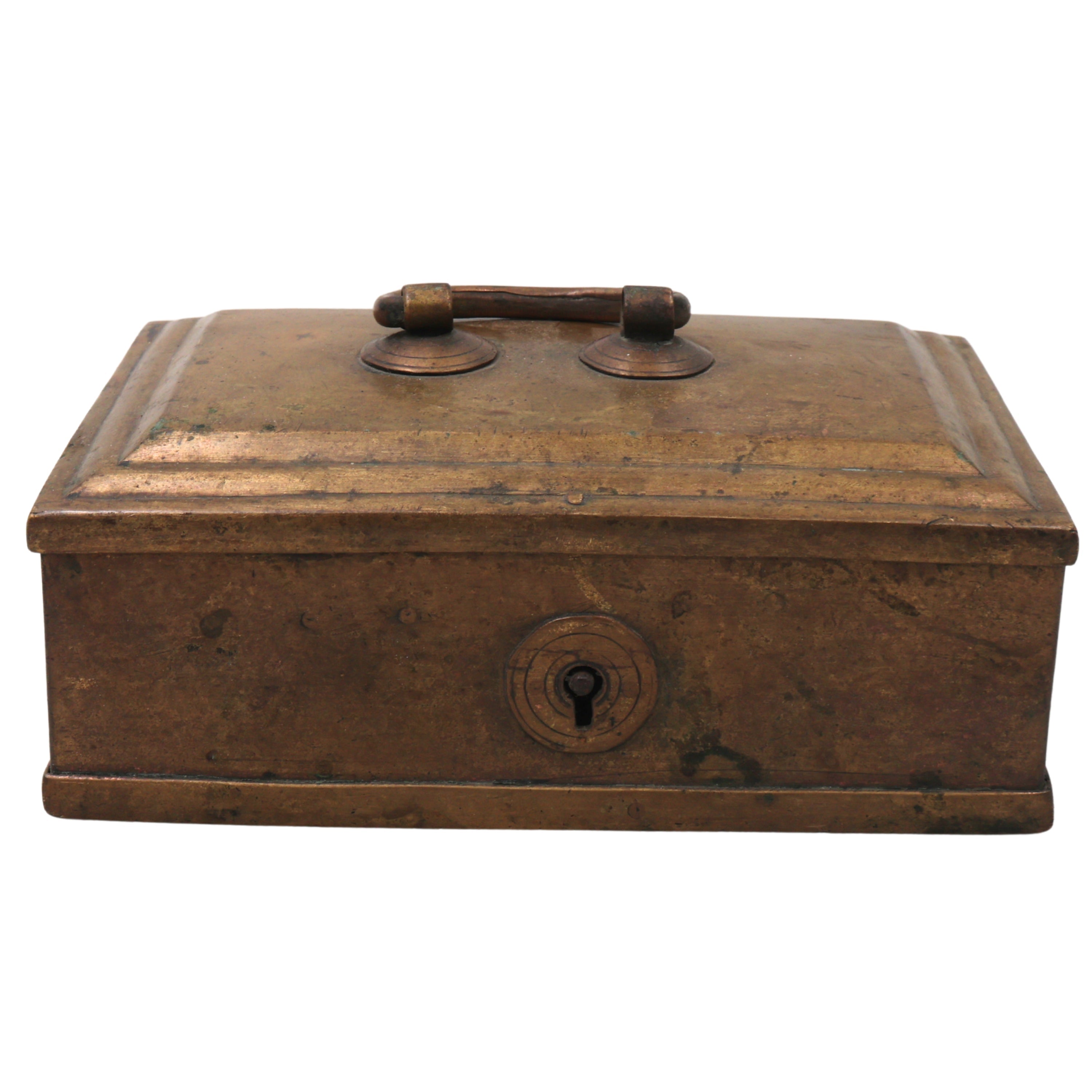 Brass Vintage Box Handcrafted Traditional Heritage Treasure Chest for Pooja, Home Decor, Collectible Gifting, Brown, 2.5 Inch, 1 Piece
