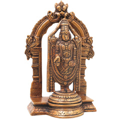 Brass Venkateshwara Govinda Idol, Handcrafted Tirupati Balaji Srinivasa Statue for Pooja Home Decor Gift, Gold, 8.5 Inch, 1 Piece