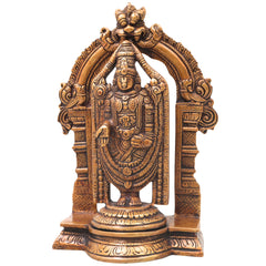 Brass Venkateshwara Govinda Idol, Handcrafted Tirupati Balaji Srinivasa Statue for Pooja Home Decor Gift, Gold, 8.5 Inch, 1 Piece