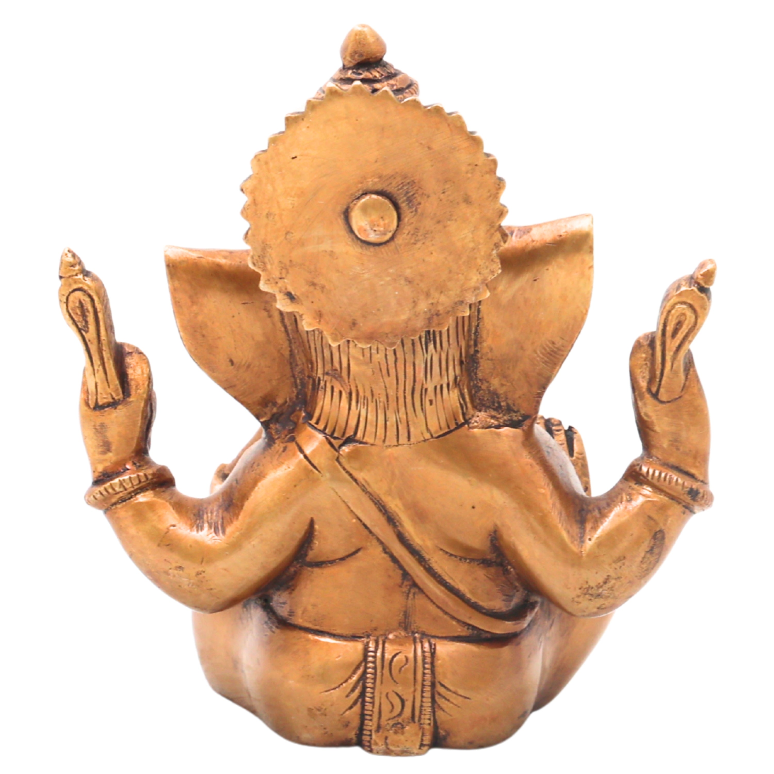 Brass Ganesha Handcrafted Ganapati Vinayaka Idol for Pooja, Traditional Chola Home Decor & Spiritual Gifting, Gold, 6.5 Inch, 1 Piece