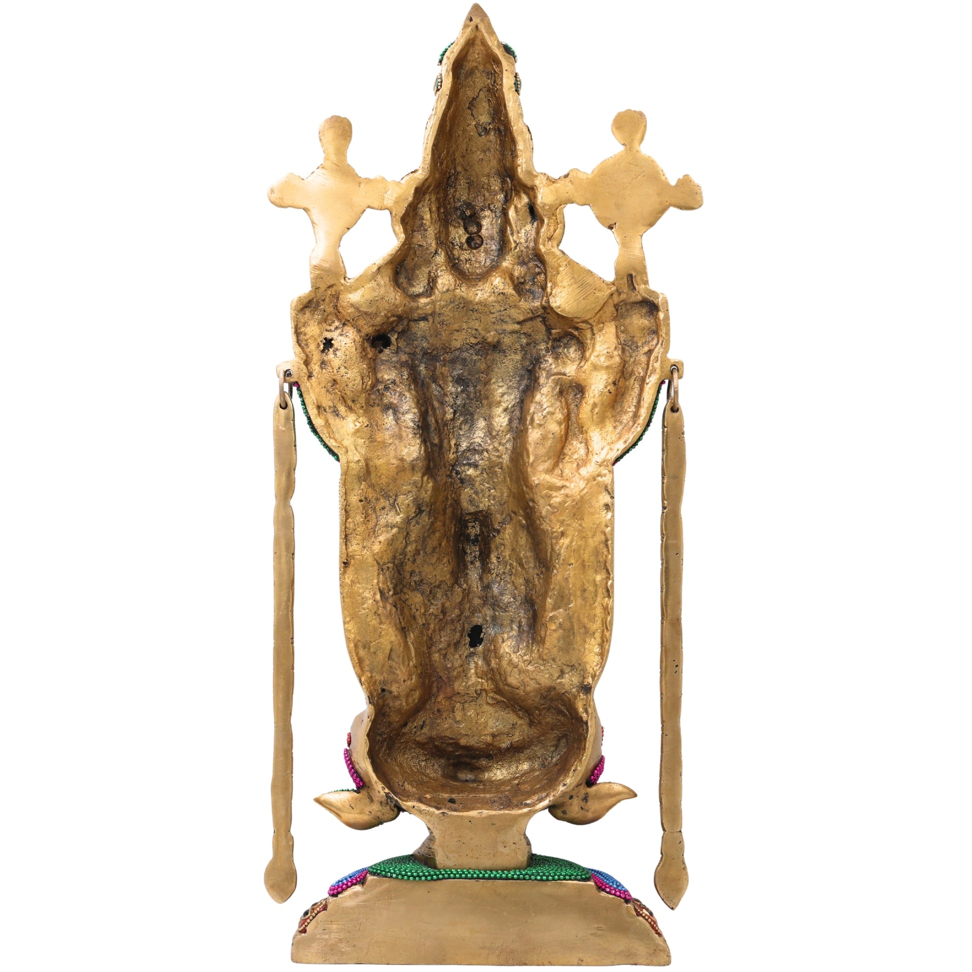 Brass Shrinivasa Balaji Idol Statue Handcrafted Traditional Venkateswara Swamy for Pooja Decor Gift, Gold, 19.5 Inch, 1 Piece