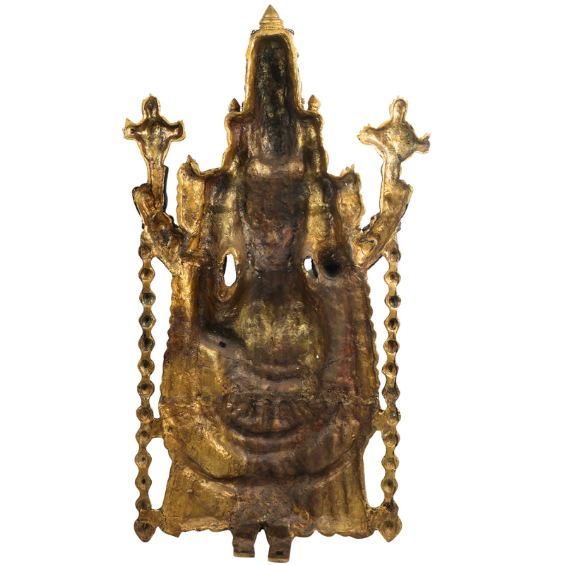 Brass Tirupati Balaji Idol, Handcrafted Venkateswara Swamy Murti for Pooja, Home Decor & Gifting, Gold, 34.5 Inch, 1 Piece