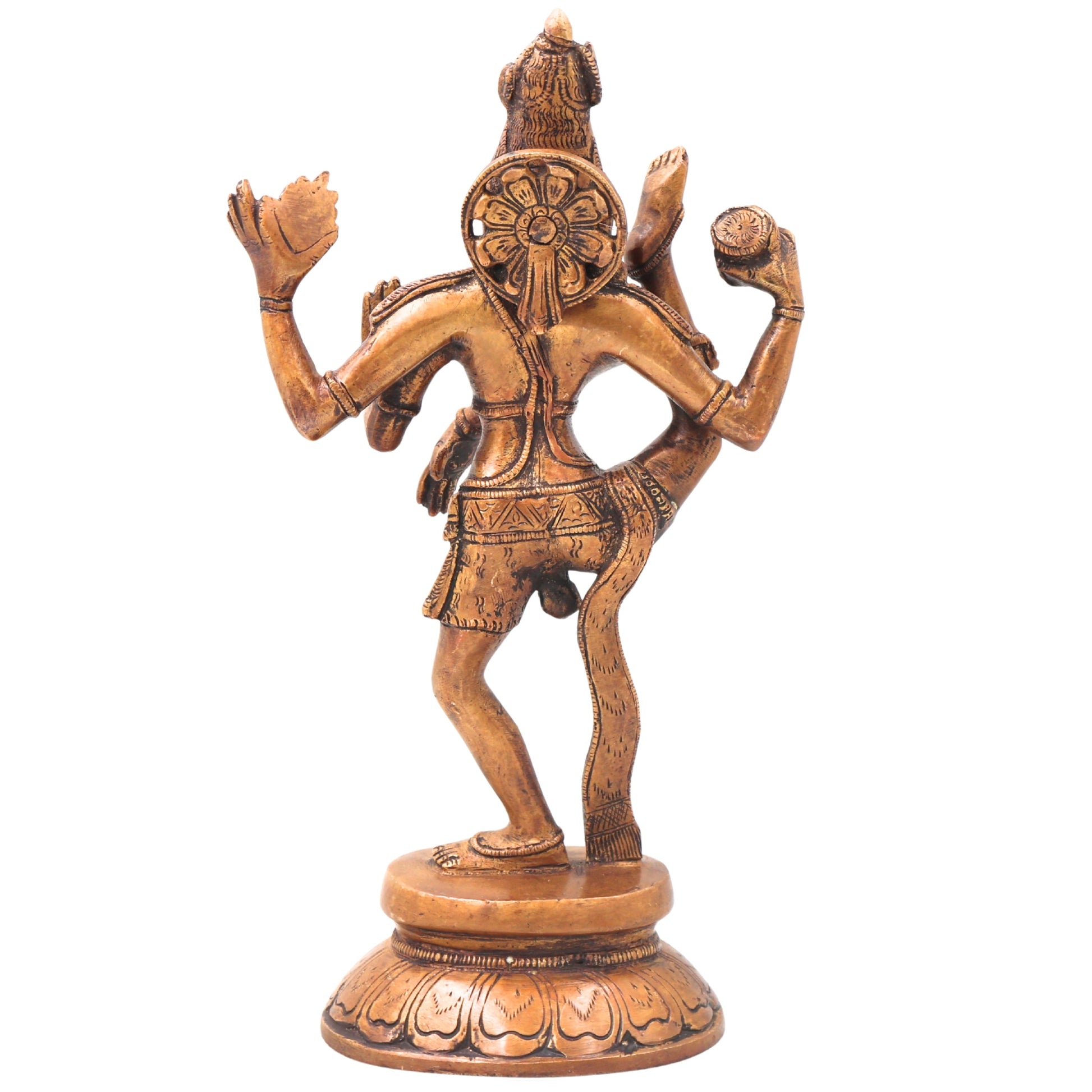 Brass Nataraja Sculpture, Handcrafted Chola Style Dancing Shiva Idol for Pooja, Temple Decor & Gifting, Gold, 12.5 Inch, 1 Piece