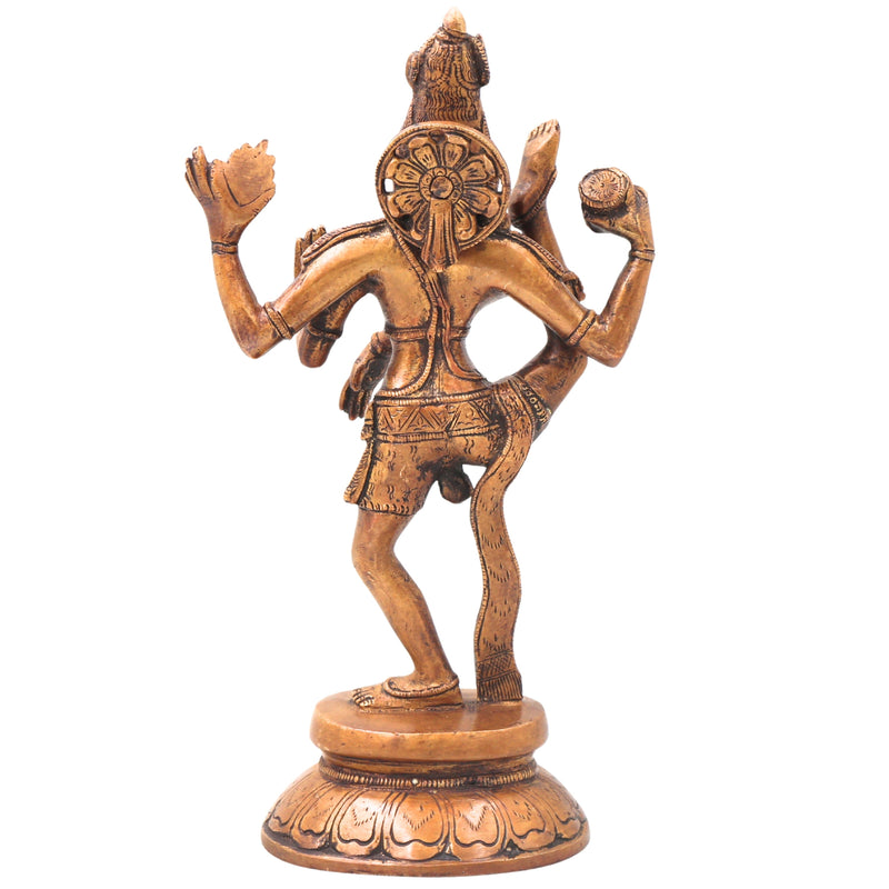 Brass Nataraja Sculpture, Handcrafted Chola Style Dancing Shiva Idol for Pooja, Temple Decor & Gifting, Gold, 12.5 Inch, 1 Piece