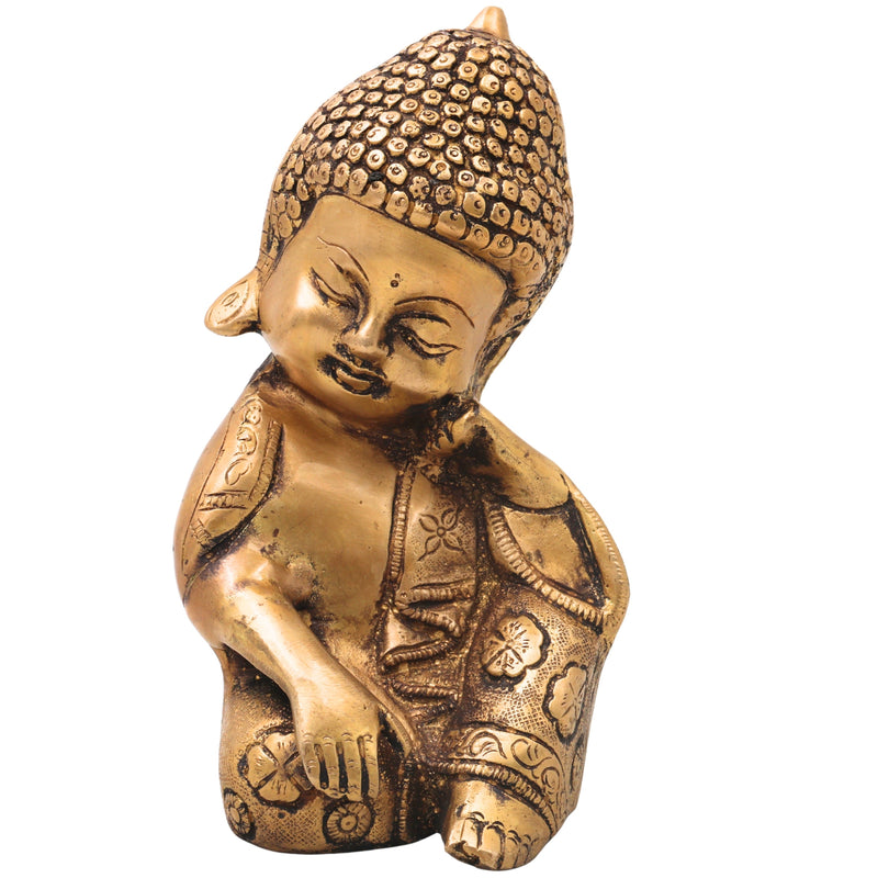 Brass Baby Sculpture Handcrafted Traditional Bala Murti for Pooja Home Decor & Spiritual Gifting, Gold, 8 Inch, 1 Piece