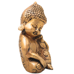Brass Baby Sculpture Handcrafted Traditional Bala Murti for Pooja Home Decor & Spiritual Gifting, Gold, 8 Inch, 1 Piece