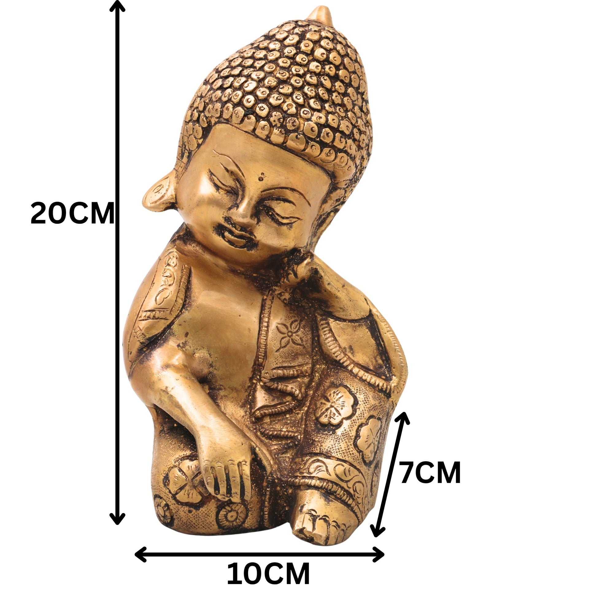Brass Baby Sculpture Handcrafted Traditional Bala Murti for Pooja Home Decor & Spiritual Gifting, Gold, 8 Inch, 1 Piece