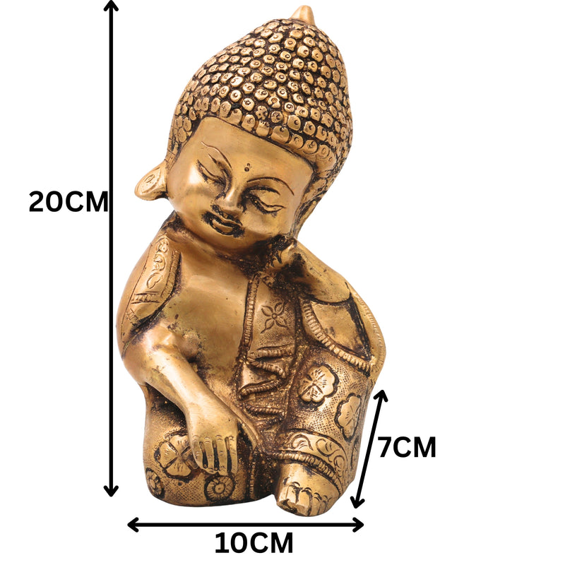 Brass Baby Sculpture Handcrafted Traditional Bala Murti for Pooja Home Decor & Spiritual Gifting, Gold, 8 Inch, 1 Piece