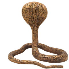 Brass Snake Handcrafted Naag Devta Idol for Pooja, Vastu Home Decor & Spiritual Traditional Gifting, Gold, 6 Inch, 1 Piece