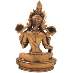 Brass Tara Devi Idol Handcrafted Traditional Chola Style Sculpture for Pooja Decor & Spiritual Gifting, Gold, 8.5 Inch, 1 Piece
