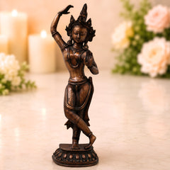 Brass Tara Devi Idol Handmade Traditional Chola Style Sculpture for Pooja, Spiritual Home Decor & Gifting, Gold, 20.5 Inch, 1 Piece
