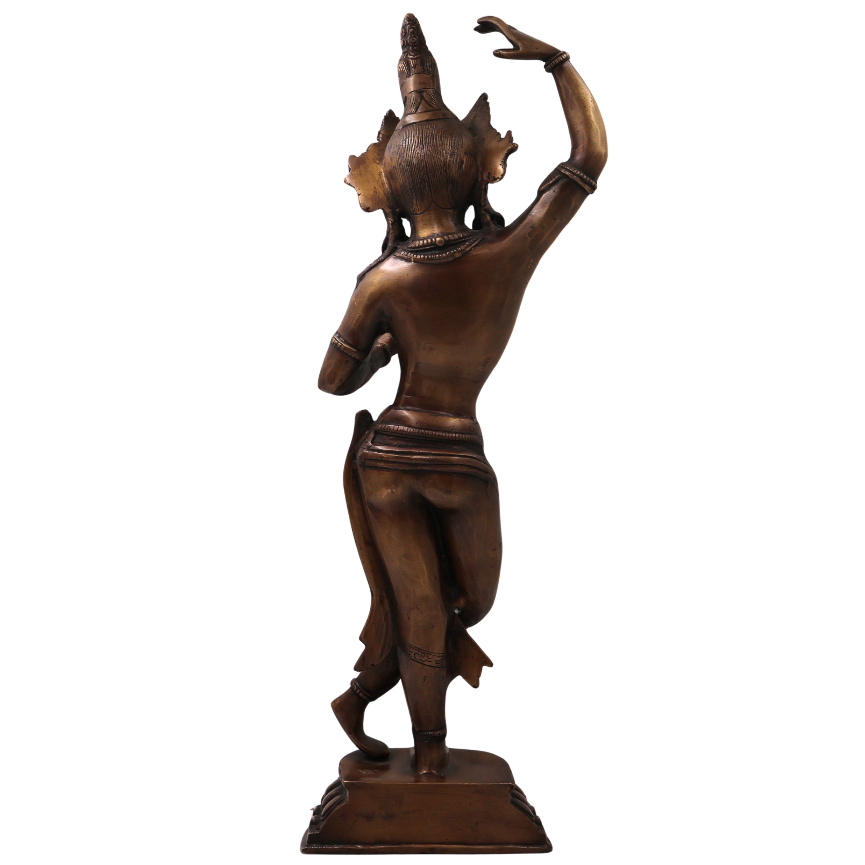 Brass Tara Devi Idol Handmade Traditional Chola Style Sculpture for Pooja, Spiritual Home Decor & Gifting, Gold, 20.5 Inch, 1 Piece