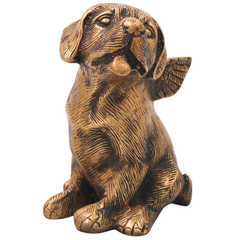 Brass Dog Statue, Shvan Kukkura Nai Murti for Home Decor & Gifting, Gold, 5.5 Inch, 1 Piece
