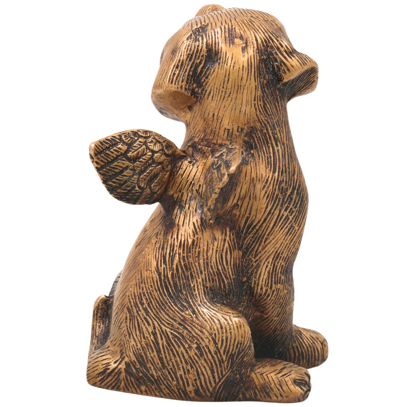 Brass Dog Statue, Shvan Kukkura Nai Murti for Home Decor & Gifting, Gold, 5.5 Inch, 1 Piece