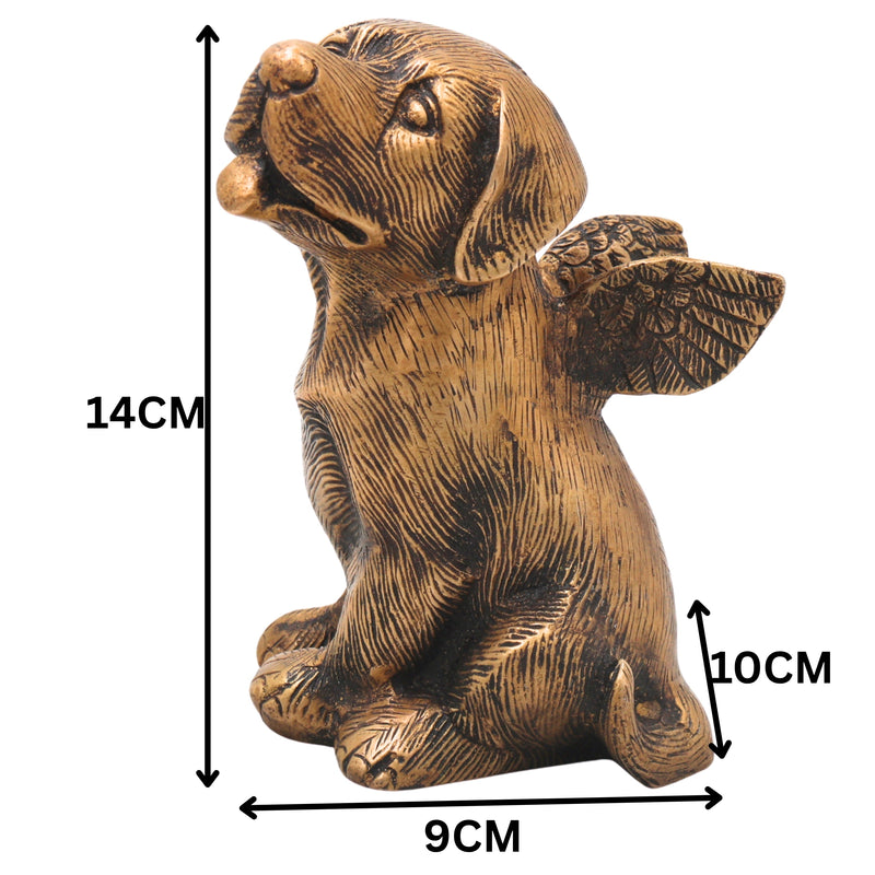 Brass Dog Statue, Shvan Kukkura Nai Murti for Home Decor & Gifting, Gold, 5.5 Inch, 1 Piece