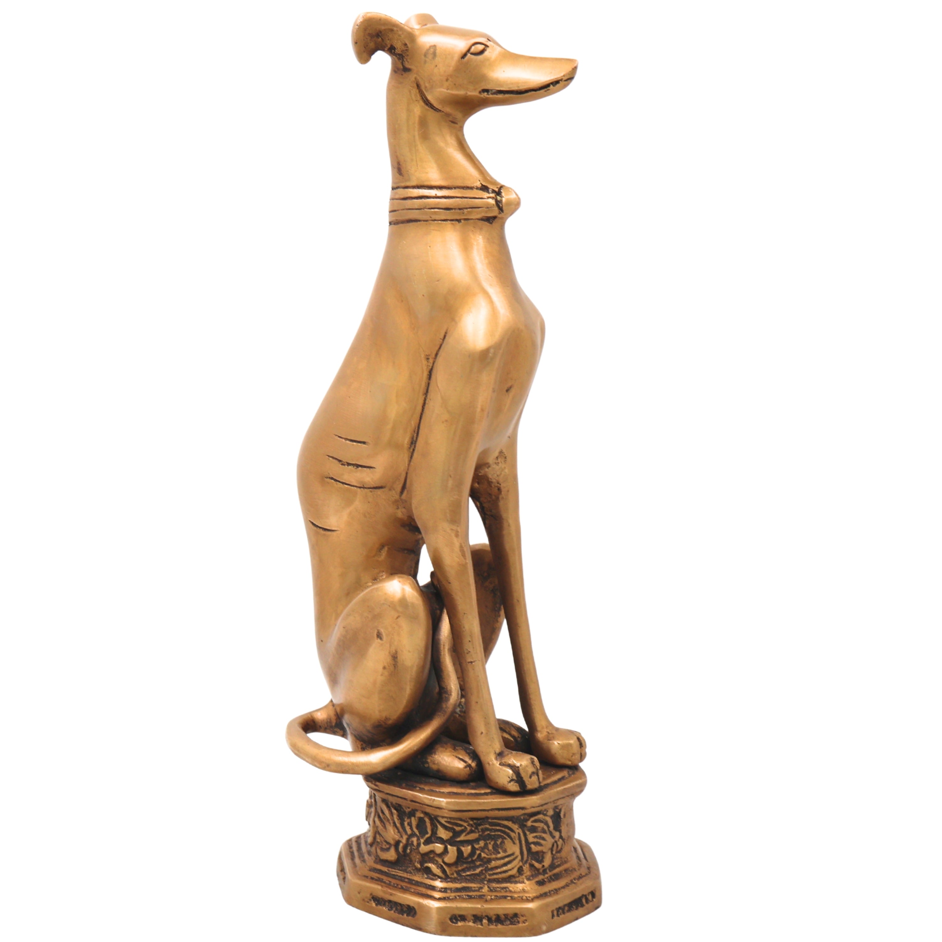 Brass  Dog Statue Handmade Idol for Pooja Home Decor & Gifting, Gold, 11 Inch, 1 Piece