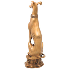 Brass  Dog Statue Handmade Idol for Pooja Home Decor & Gifting, Gold, 11 Inch, 1 Piece