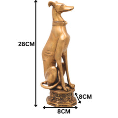 Brass  Dog Statue Handmade Idol for Pooja Home Decor & Gifting, Gold, 11 Inch, 1 Piece