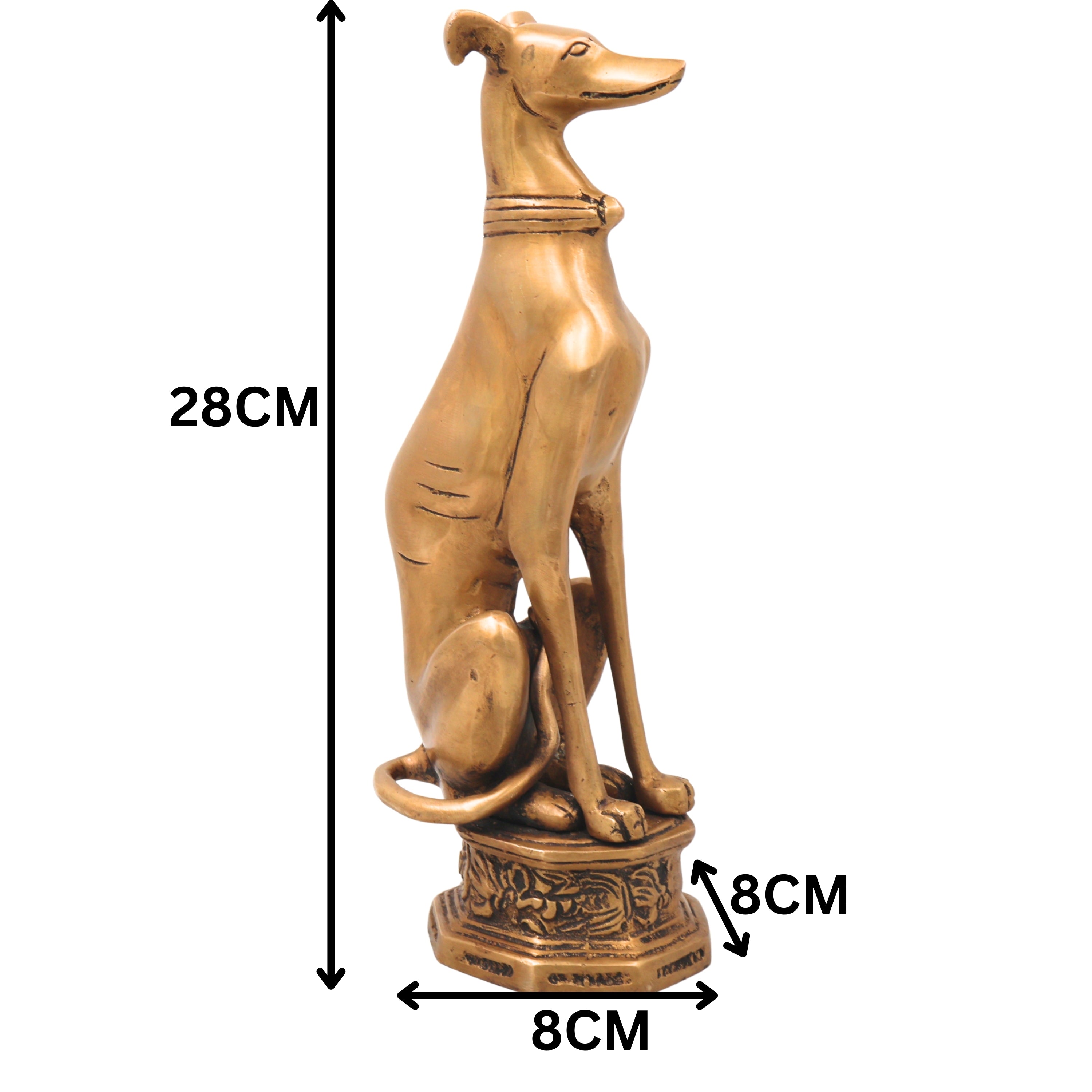 Brass  Dog Statue Handmade Idol for Pooja Home Decor & Gifting, Gold, 11 Inch, 1 Piece