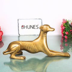 Brass Handcrafted Dog Statue, Home Decor & Gifting, Gold, 4.5 Inch, 1 Piece