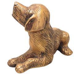Handcrafted Brass Dog Statue for Home Decor Sculpture, Gold, 4.5 Inch, 1 Piece