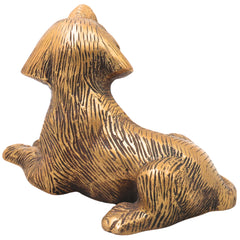 Handcrafted Brass Dog Statue for Home Decor Sculpture, Gold, 4.5 Inch, 1 Piece