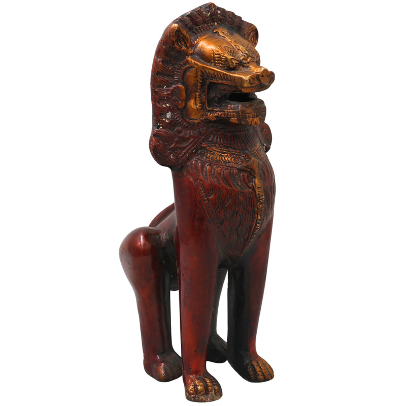 Brass Simha  Handcrafted Lion Statue for Home Decor, Pooja, Vastu & Traditional Spiritual Gifting, Gold, 11 Inch, 1 Piece