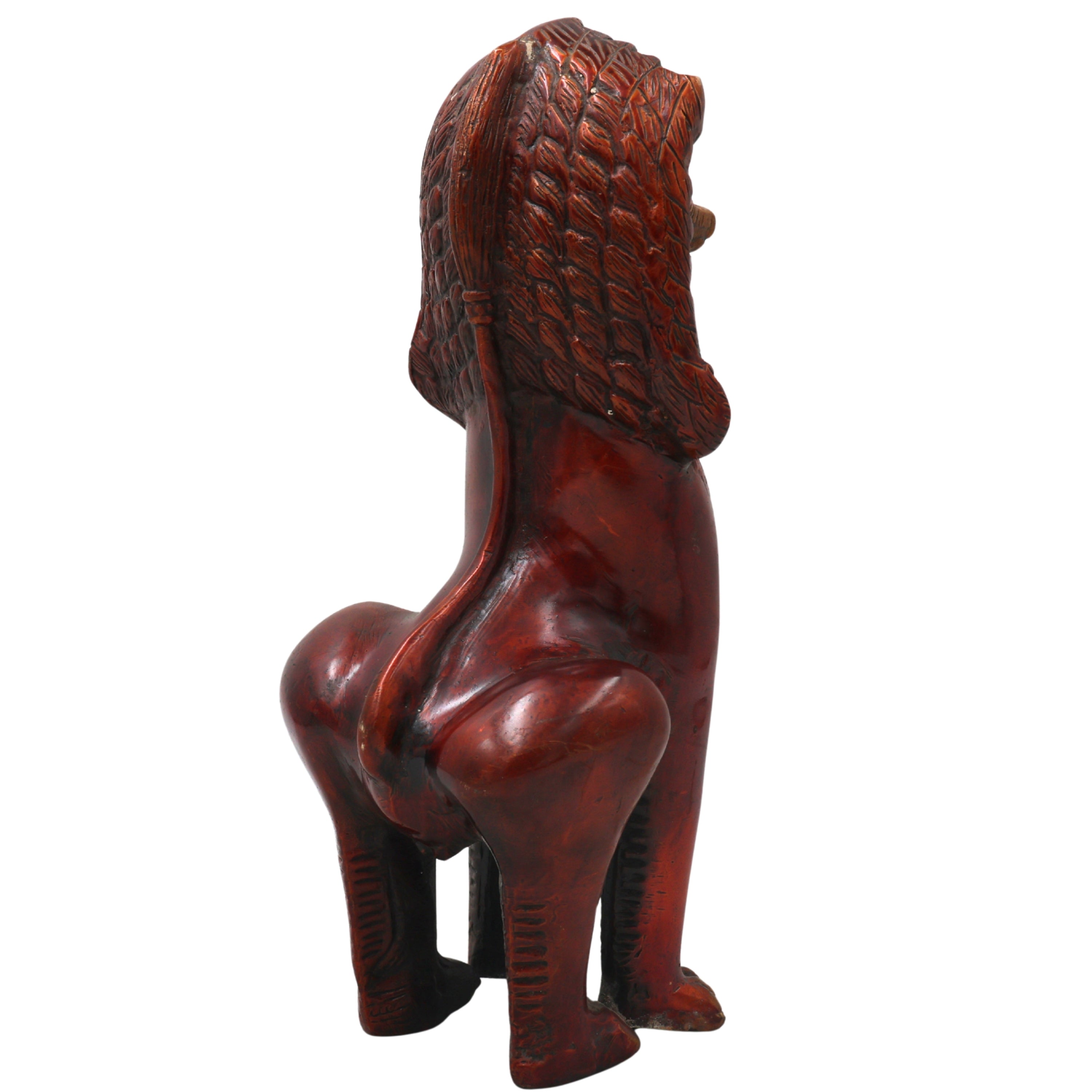 Brass Simha  Handcrafted Lion Statue for Home Decor, Pooja, Vastu & Traditional Spiritual Gifting, Gold, 11 Inch, 1 Piece