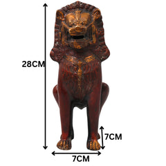 Brass Simha  Handcrafted Lion Statue for Home Decor, Pooja, Vastu & Traditional Spiritual Gifting, Gold, 11 Inch, 1 Piece
