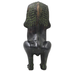 Handcrafted Brass Simha Lion Statue for Home Decor, Gifting, Green, 11 Inch, 1 Piece