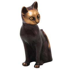 Brass Cat Idol Sculpture for Vastu Home Decor Gifting Traditional Handcrafted Chola Style Murti, Gold, 8 Inch, 1 Piece