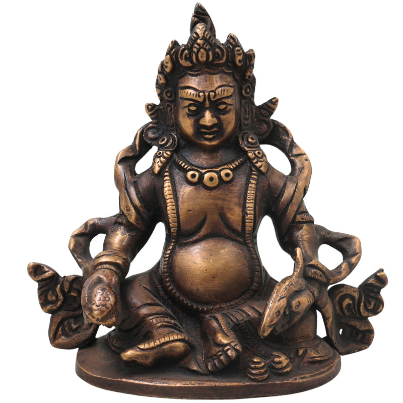 Brass Kubera Idol Vaishravana Murti for Vastu Pooja Home Decor Traditional Handcrafted Gift Statue, Gold, 4.5 Inch, 1 Piece