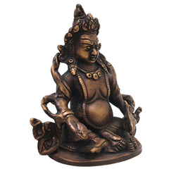 Brass Kubera Idol Vaishravana Murti for Vastu Pooja Home Decor Traditional Handcrafted Gift Statue, Gold, 4.5 Inch, 1 Piece