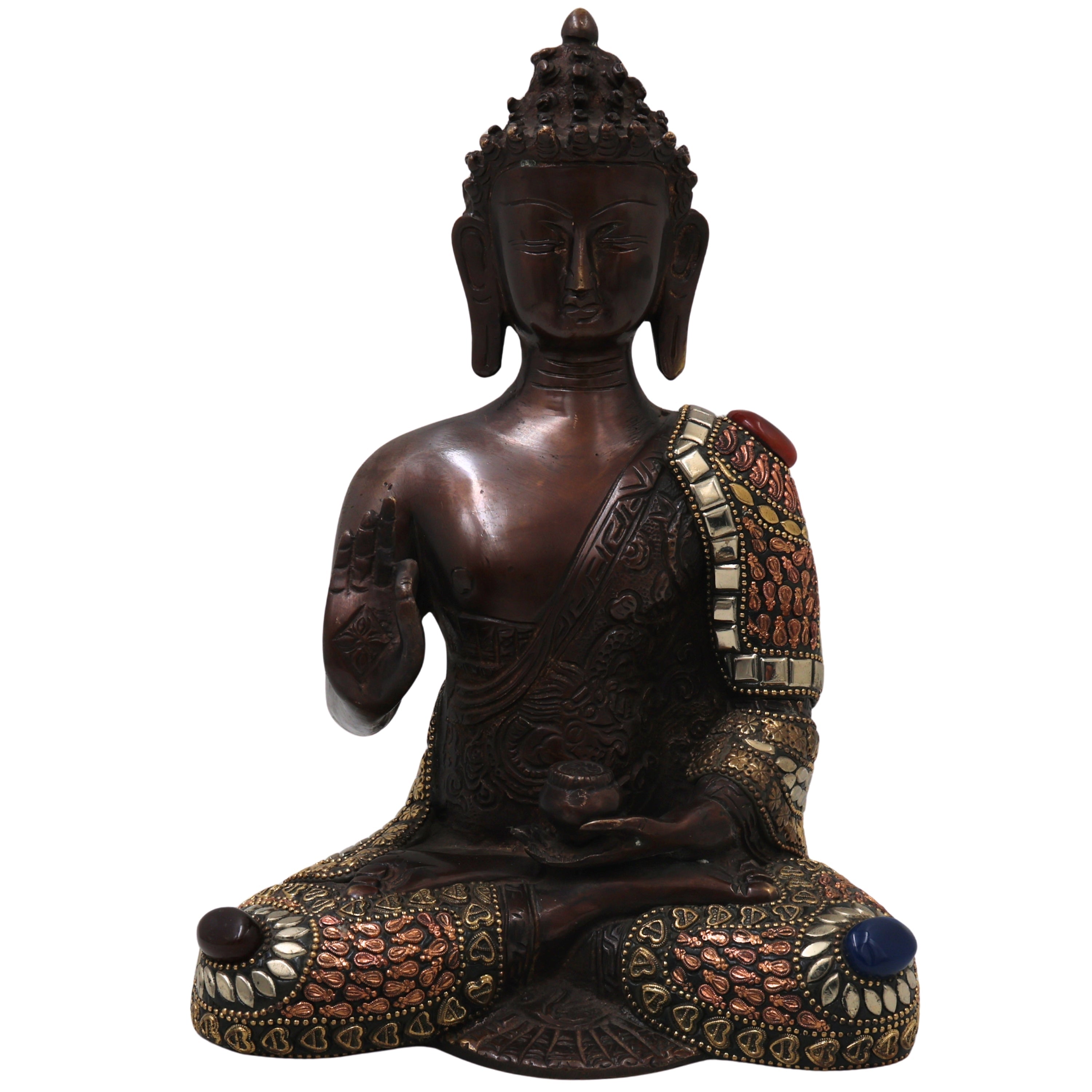 Handcrafted Brass Gautam Buddha Idol for Home Decor, Meditation, Vastu &amp; Spiritual Ambience, Brown, 10 Inch, 1 Piece