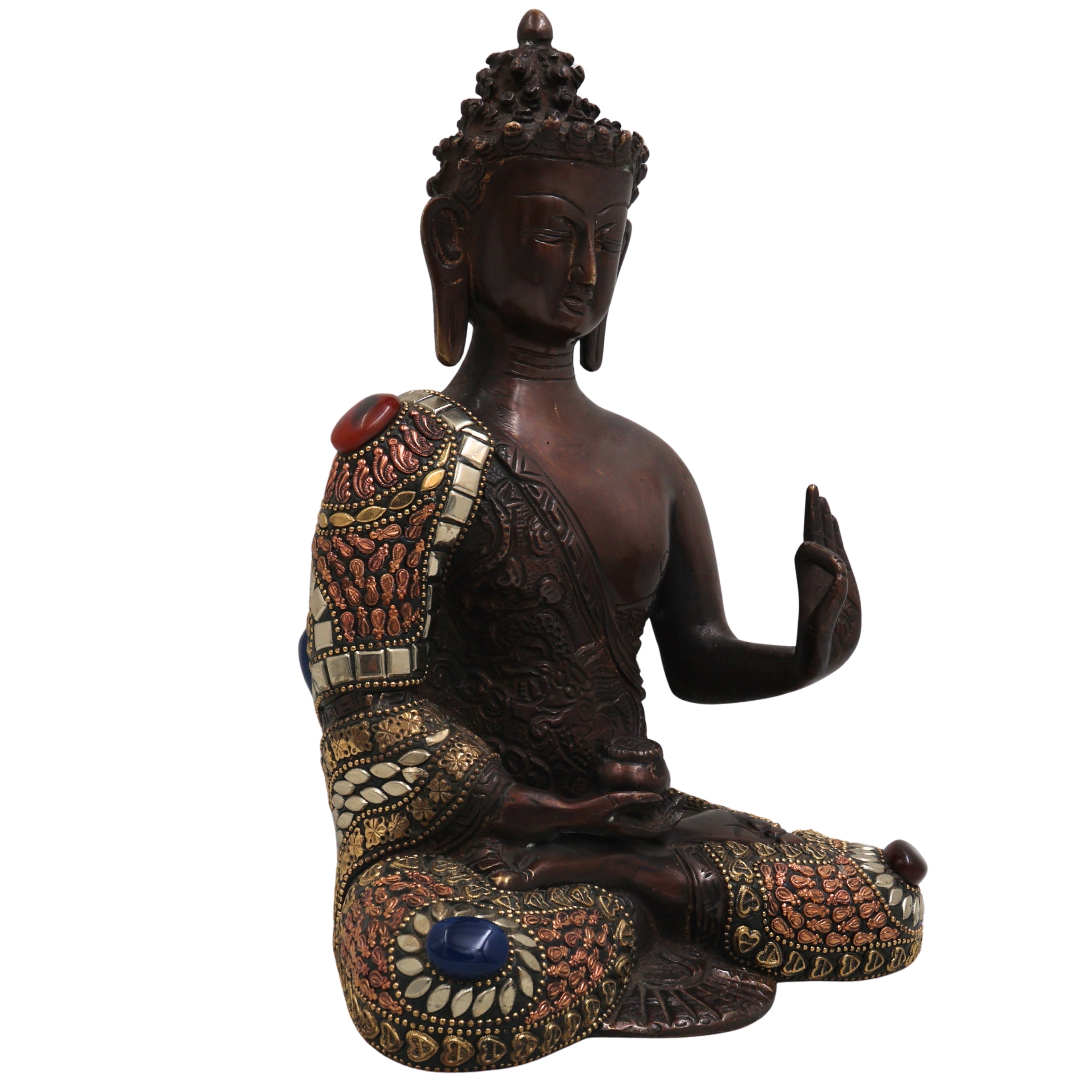 Handcrafted Brass Gautam Buddha Idol for Home Decor, Meditation, Vastu &amp; Spiritual Ambience, Brown, 10 Inch, 1 Piece