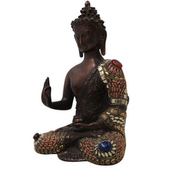 Handcrafted Brass Gautam Buddha Idol for Home Decor, Meditation, Vastu &amp; Spiritual Ambience, Brown, 10 Inch, 1 Piece