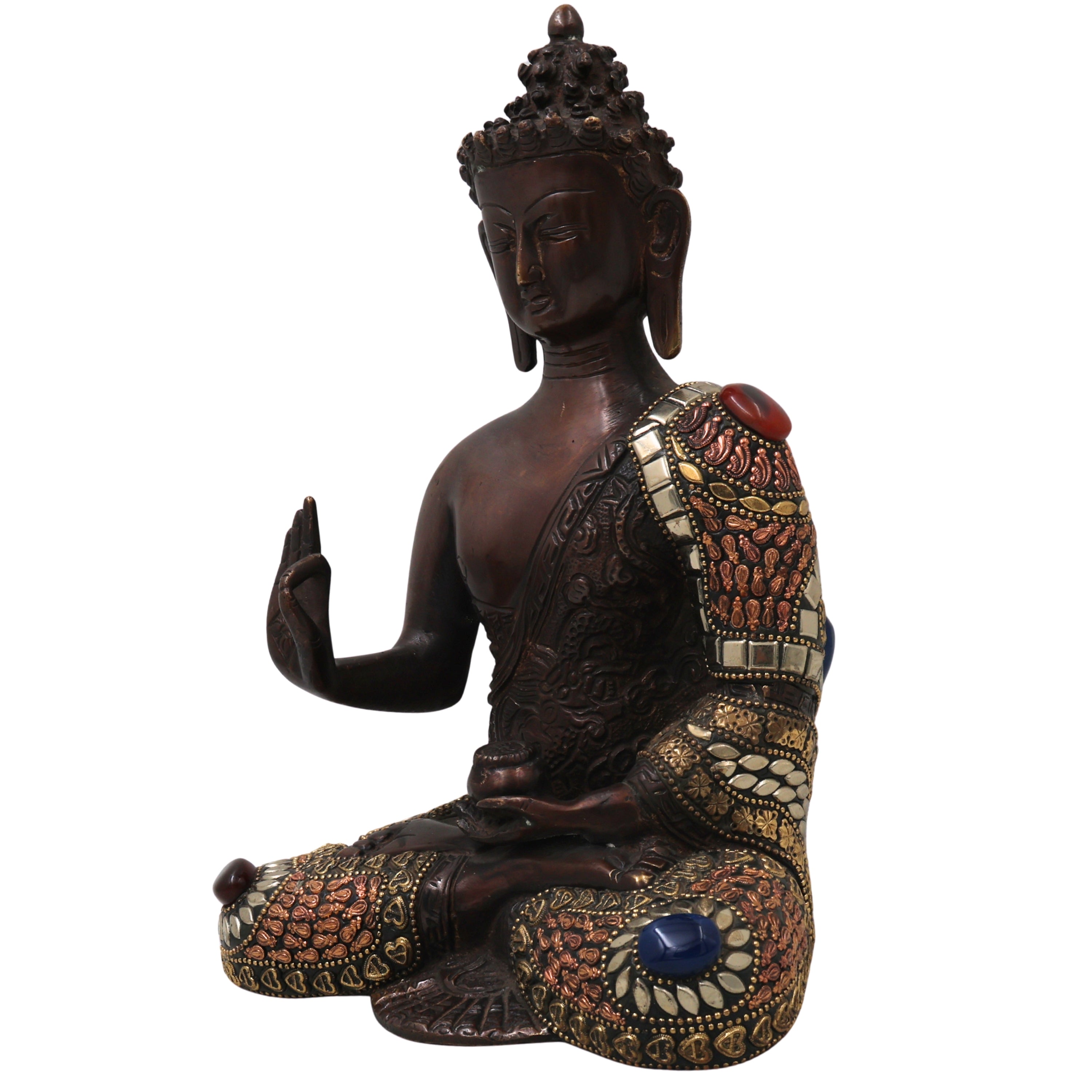 Handcrafted Brass Gautam Buddha Idol for Home Decor, Meditation, Vastu &amp; Spiritual Ambience, Brown, 10 Inch, 1 Piece