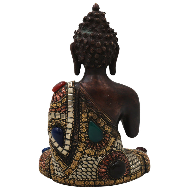 Handcrafted Brass Gautam Buddha Idol for Home Decor, Meditation, Vastu &amp; Spiritual Ambience, Brown, 10 Inch, 1 Piece
