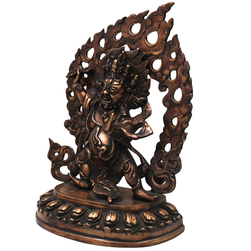 Handcrafted Brass Vajrapani Idol for Spiritual Protection, Meditation &amp; Temple Decor, Gold, 12.5 Inch, 1 Piece