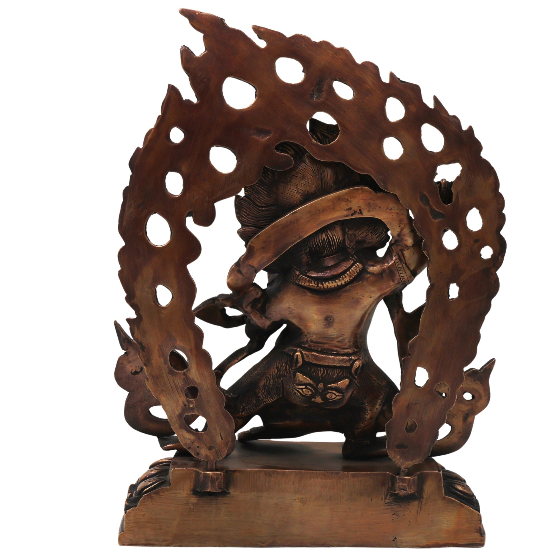 Handcrafted Brass Vajrapani Idol for Spiritual Protection, Meditation &amp; Temple Decor, Gold, 12.5 Inch, 1 Piece