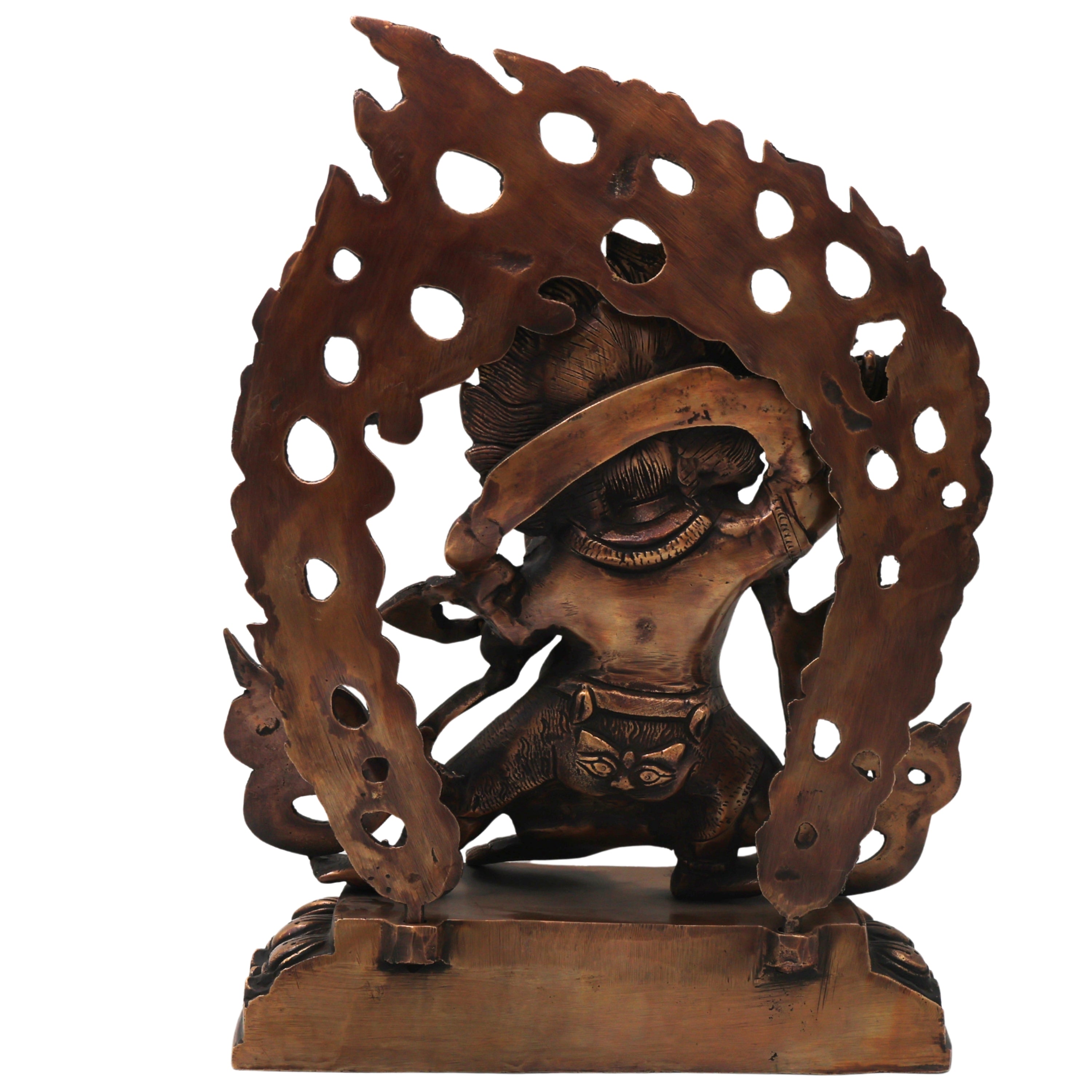 Handcrafted Brass Vajrapani Idol for Spiritual Protection, Meditation &amp; Temple Decor, Gold, 12.5 Inch, 1 Piece